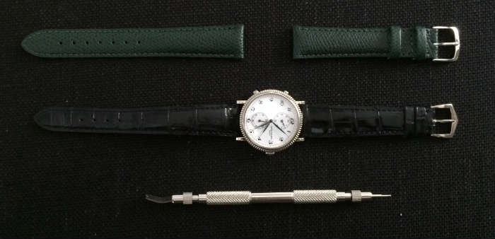 Changing Strap On Patek Philippe 5034j To Hermes Green Leather