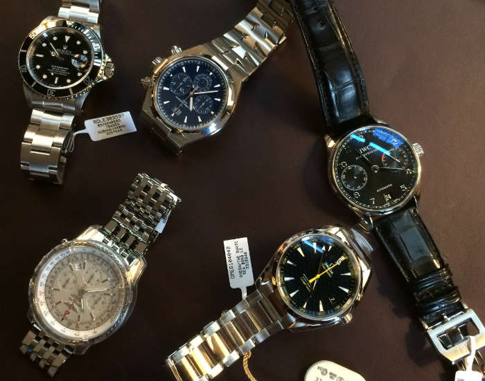 Five different mens swiss watches