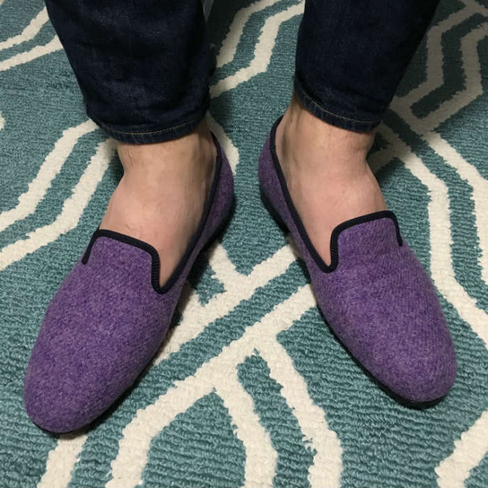 Harris Tweed Slippers With Jeans