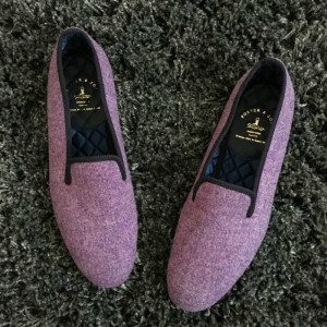 Purple Harris Tweed Slippers