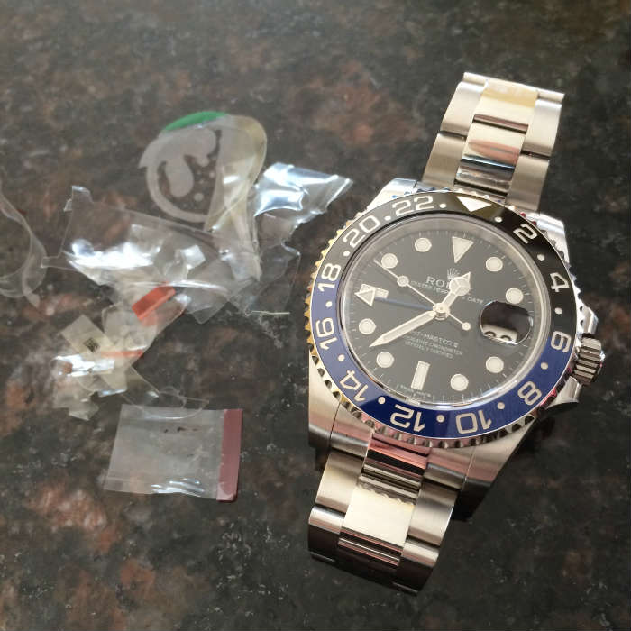 Removing Protective Stickers On Rolex Batman