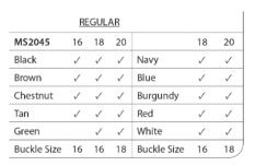 Strap size chart