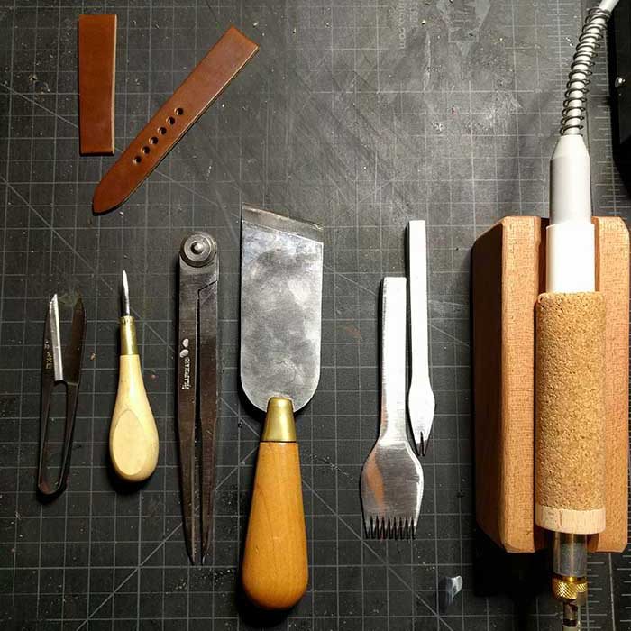 Watch Strap Making Tools Assembled
