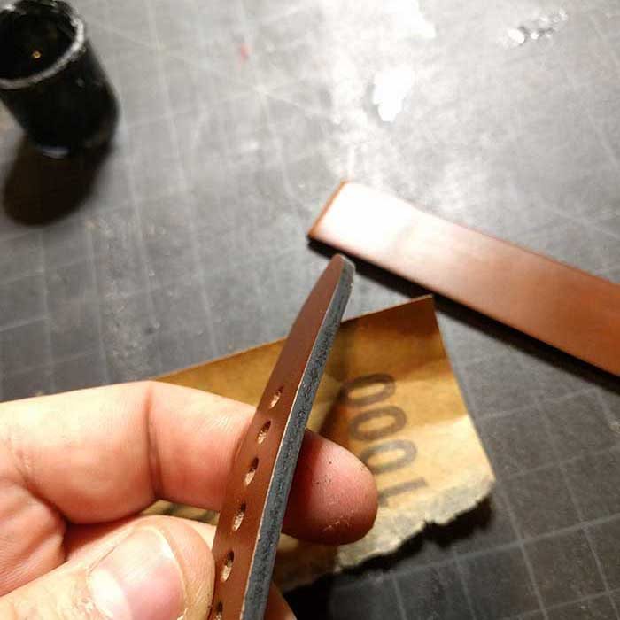 Three Coats Of Edge Paint Applied To Strap