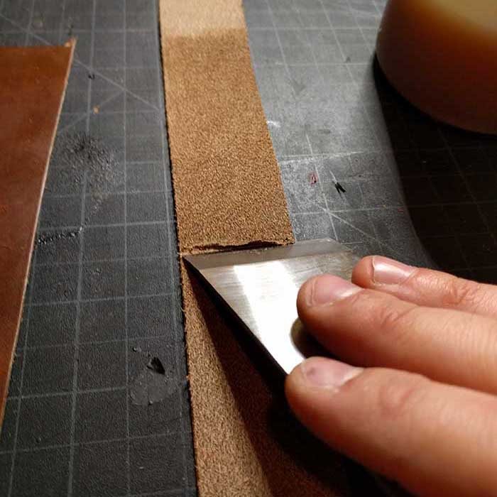 Ryan Gording Skiving The Leather For Spring Bar Folds