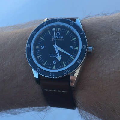 Gordon Straps Brown Horween Leather On The Wrist