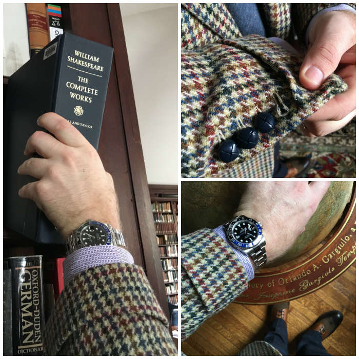 Custom Tweed Sports Cost Cuff Details