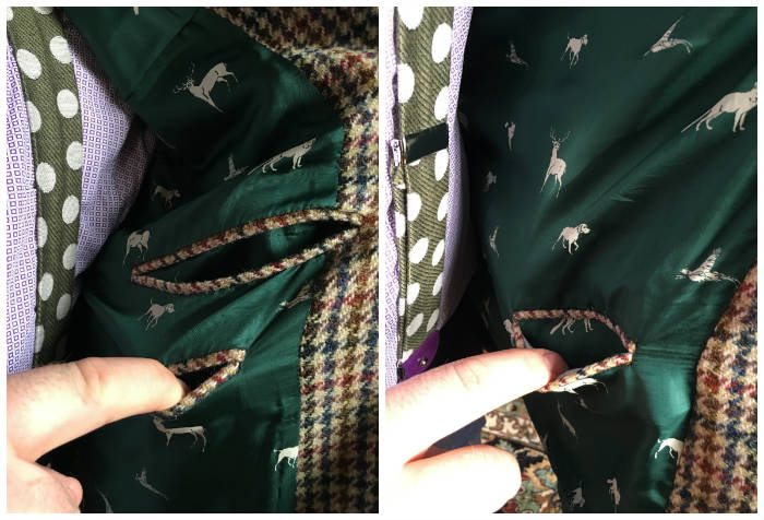 Inside jacket pockets for pen and business cards