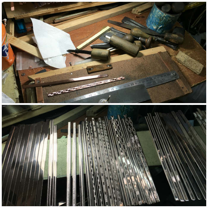 Coppersmiths workbench and tools