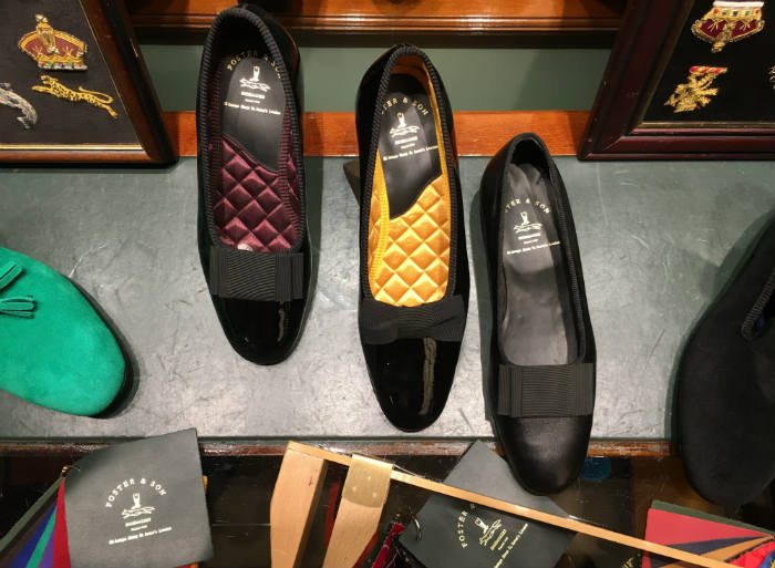 Leather Tuxedo Slippers With Bows