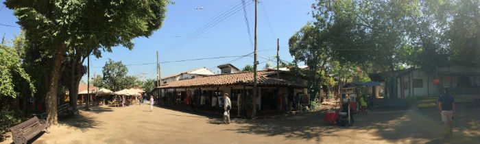 Pano of Los Dominicos Markets main square