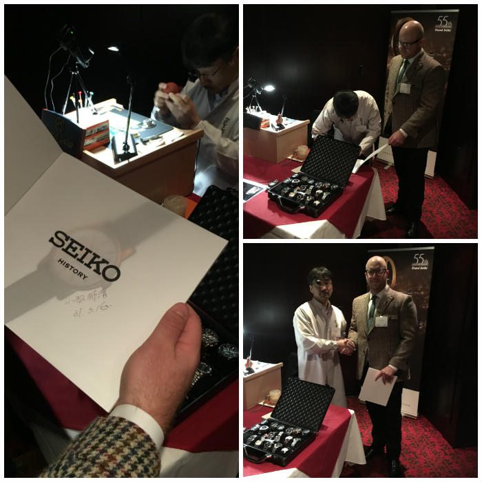 Mr. Ikukiyo Komatsu signing book