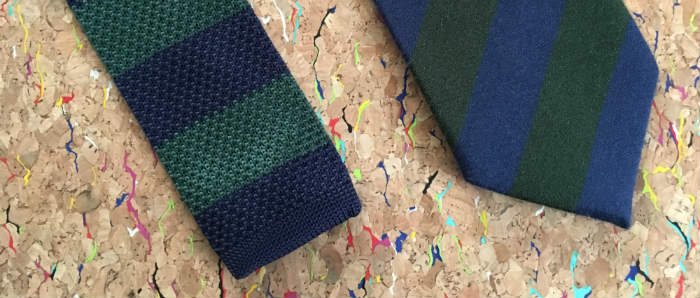 Square Knit and Diamond Tipped Wool Ties