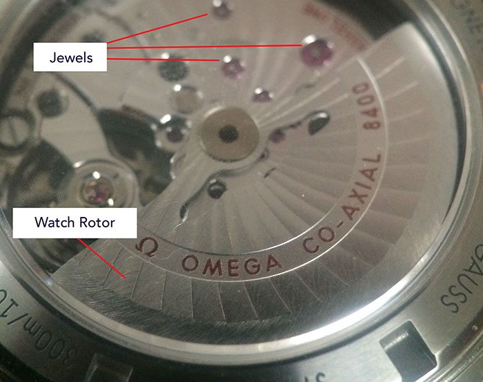 watch rotor and jewels