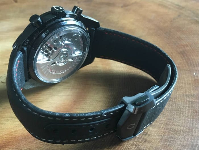 Contrast stitch on Omega watch band