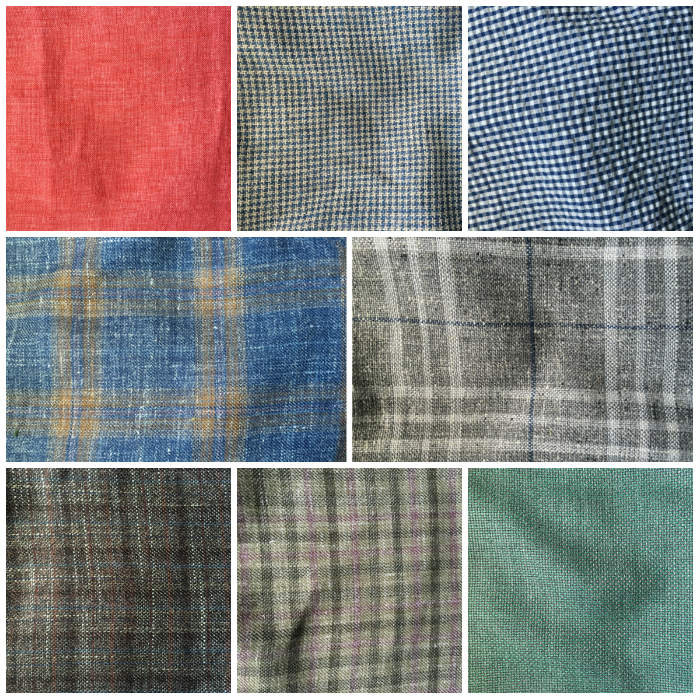 Eight flat cap fabrics chosen in summer colors