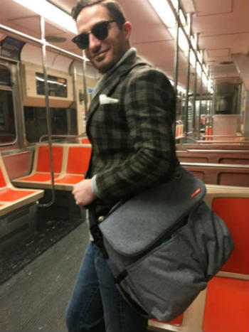 Skip Hop Bag Modeled By Mike Oxman