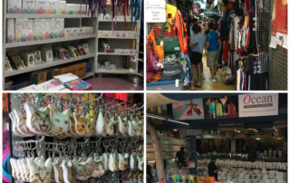 Wide variety of items on market stalls
