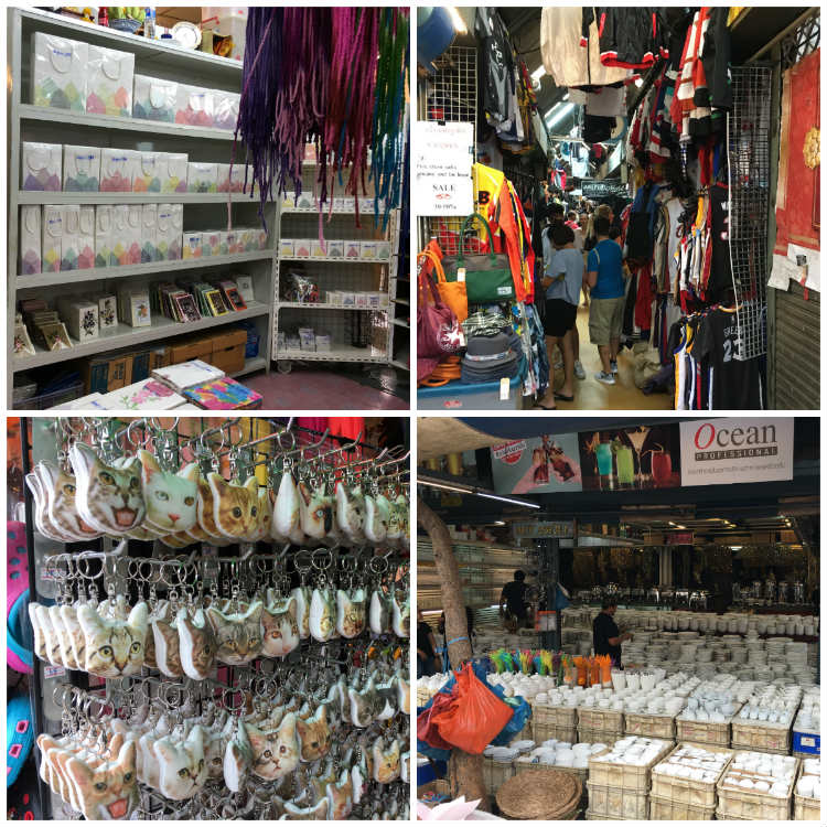 Wide variety of items on market stalls