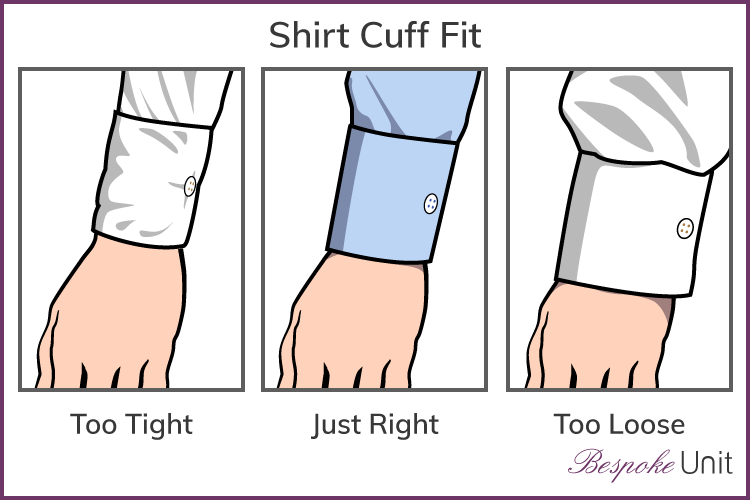 Correct barrel cuff shirt fit graphic
