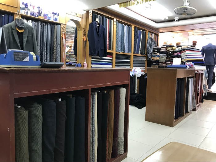 Fabric selection at Star Tailor House