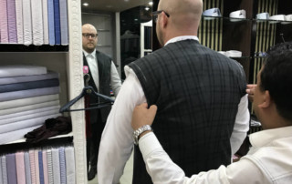 First Grey Tuxedo Jacket Fitting