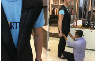 First fitting for Tuxedo Jacket on Trevor Guilday