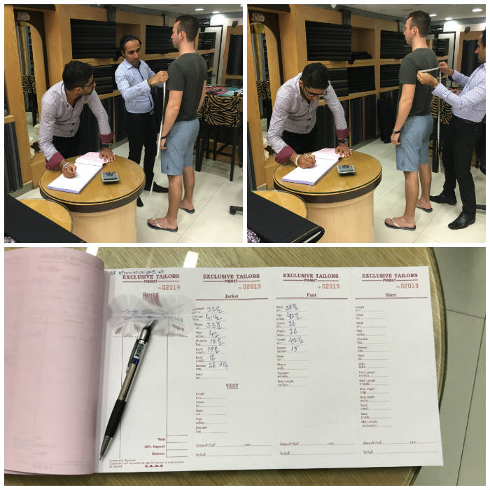 First suit fitting at Exclusive Tailor Patong