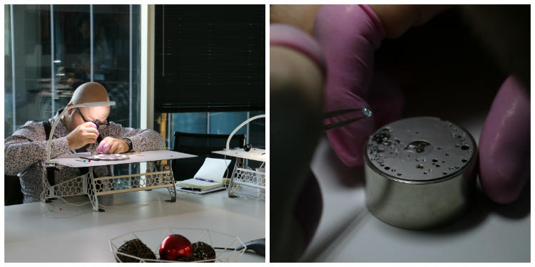 Focusing on tiny watch movement pieces