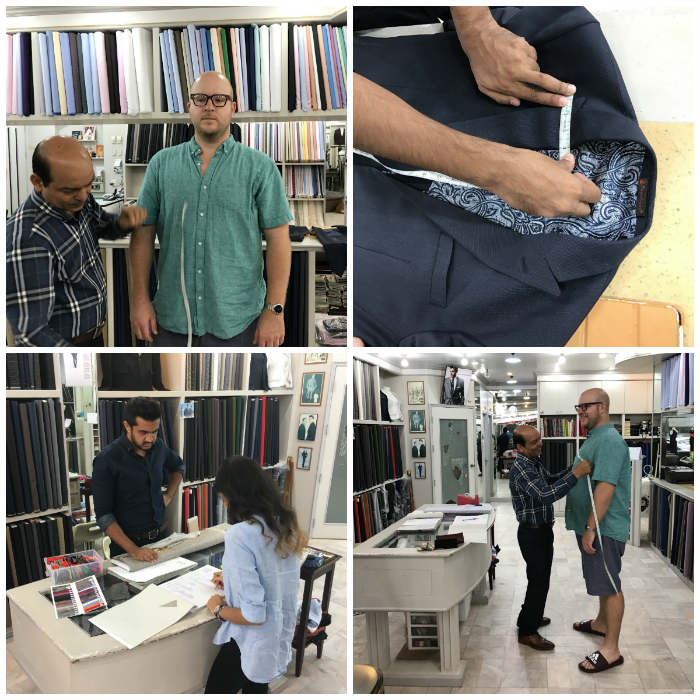 Getting measured and slecting lapel options