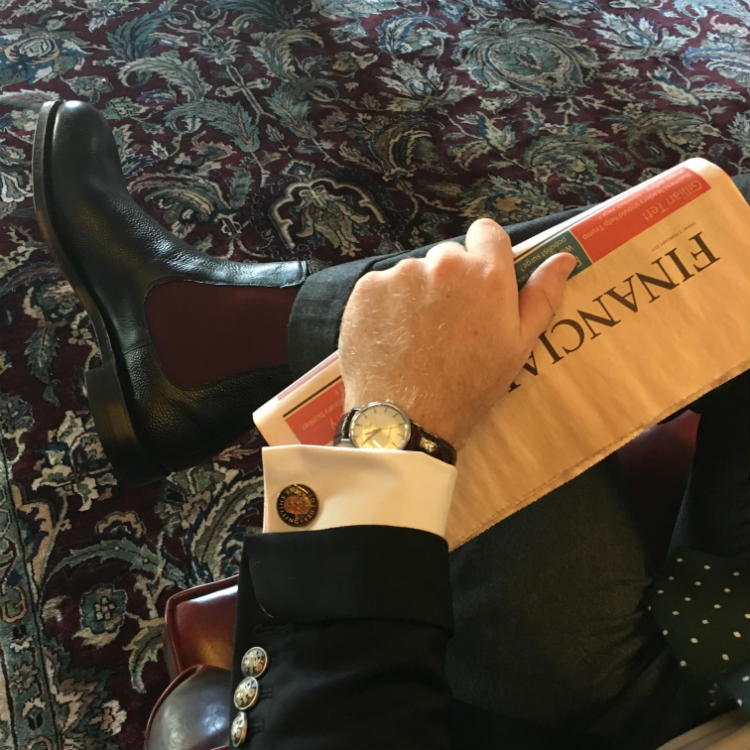 Black Pebbled Leather Chelsea Boots