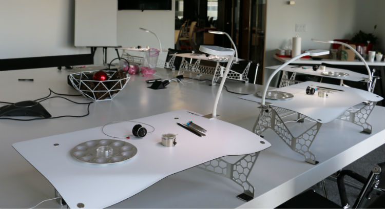 Portable watchmakers tables with tools