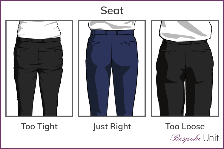 Proper trouser seat fit graphic