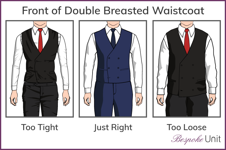 Three fits of double breasted vest