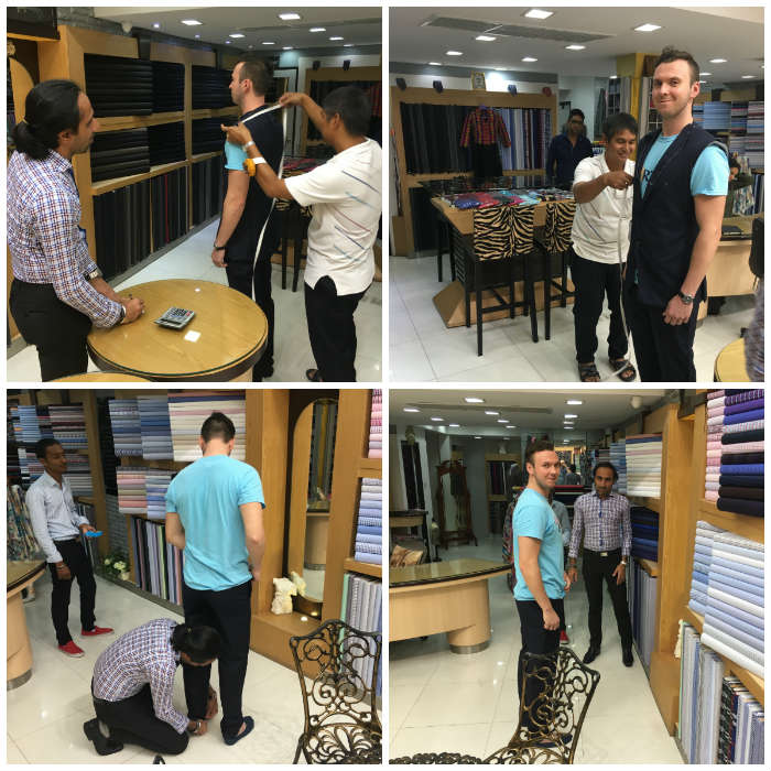 Trevor Guilday at first suit fitting Exclusive Tailor