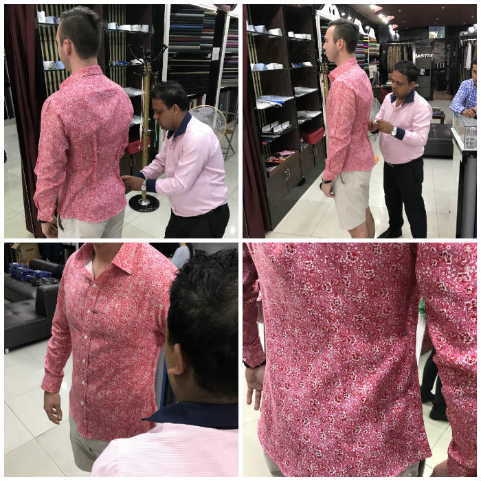 Trevor Guilday custom shirt fitting