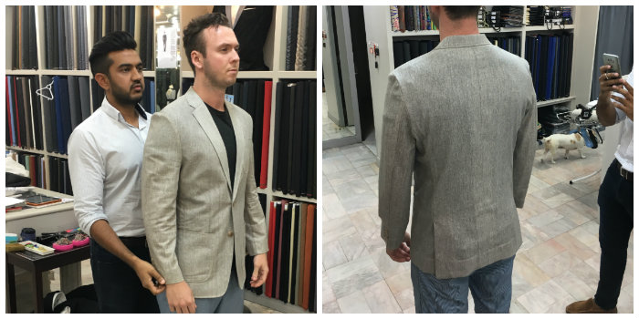 Unstructured linen travel sports coat