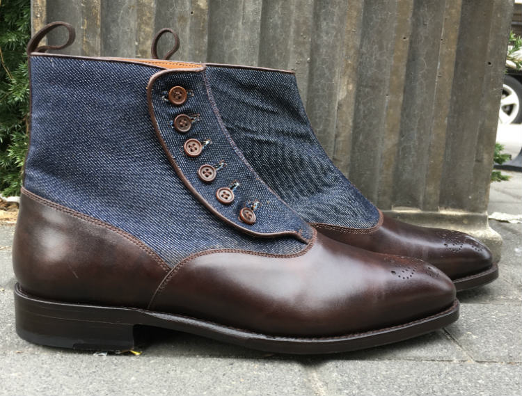 J Fitz Denim Brown Calf