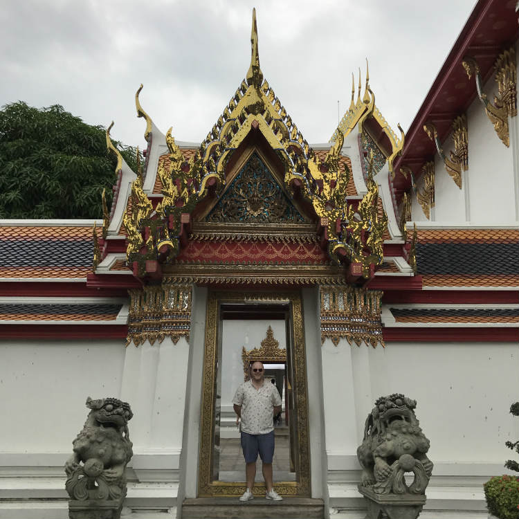 Paul Anthony in temple doorway