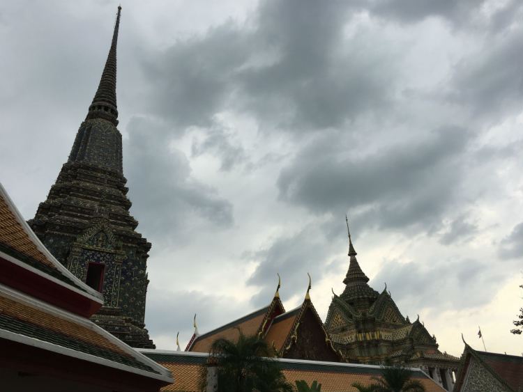 View across Wat Pho temple buildings