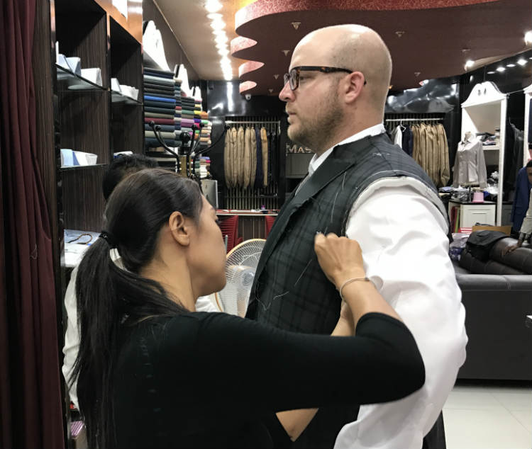 Arm hole on suit getting tailors attention