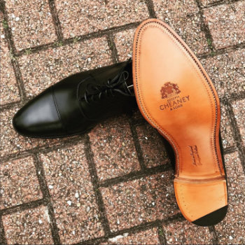 Black Cap Toe Oxfords On Bricks