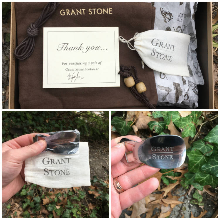 Collage Of Shoe Horn And Inside Shoe Box