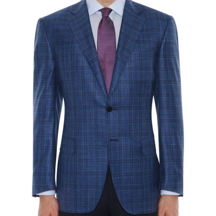 Man In Blue Plaid Blazer