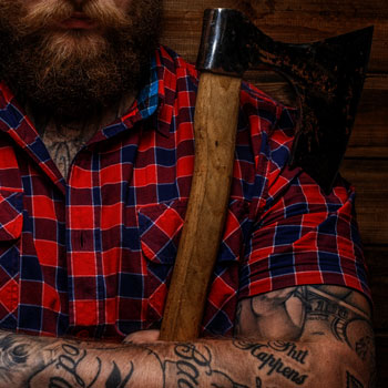 A Rugged Bearded Hipster With Axe July 2017