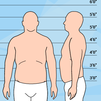 Average Height Heavyset Man Graphic