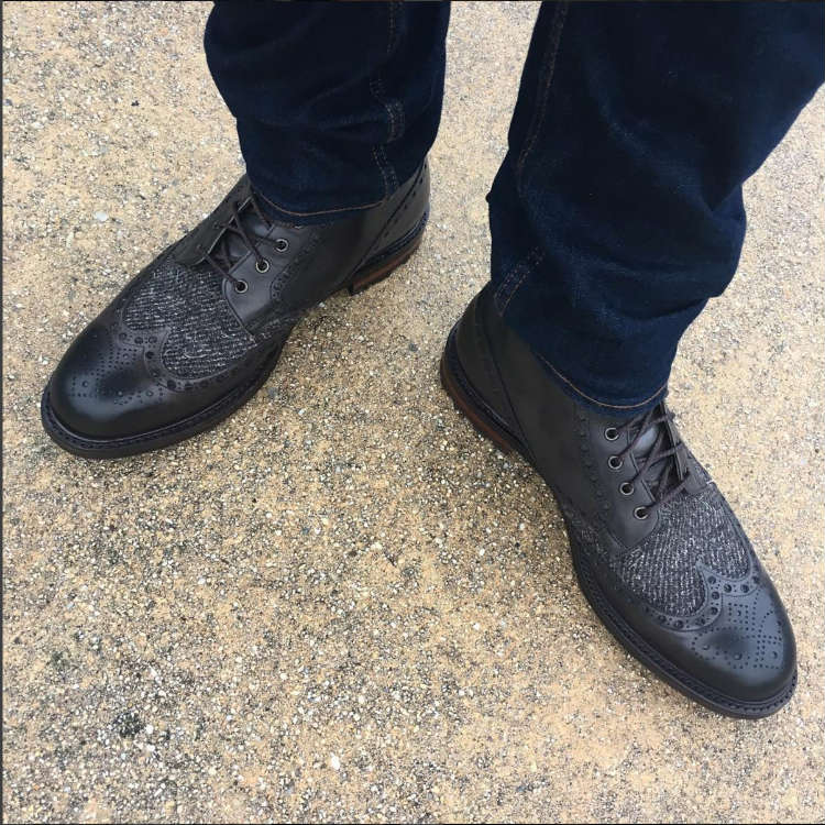 Black Boots With Tweed