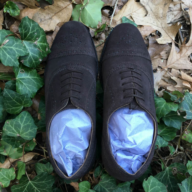 Brown Suede Brogues Stuffed With Paper