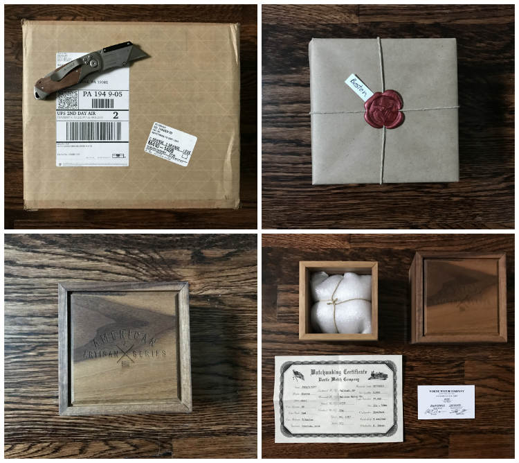 Custom made Vortic wooden watch box and packing