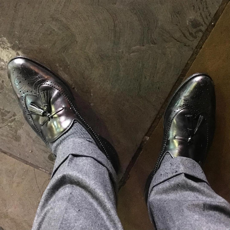 Grey Trousers With Black Shoes